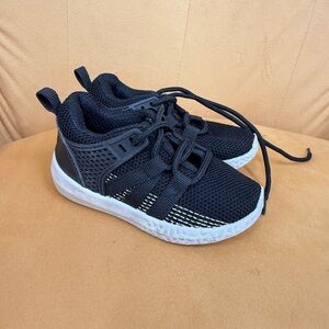 Kids Black Mesh Sneakers with White Sole - Lightweight Everyday Shoe